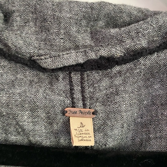 Free People Gray Ruffle Blazer Jacket Small - Picture 3 of 14